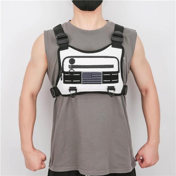 Sports Chest Bag For Men, Water Resistant Lightweight Front Pack, Running Vest - Picture 1 of 6